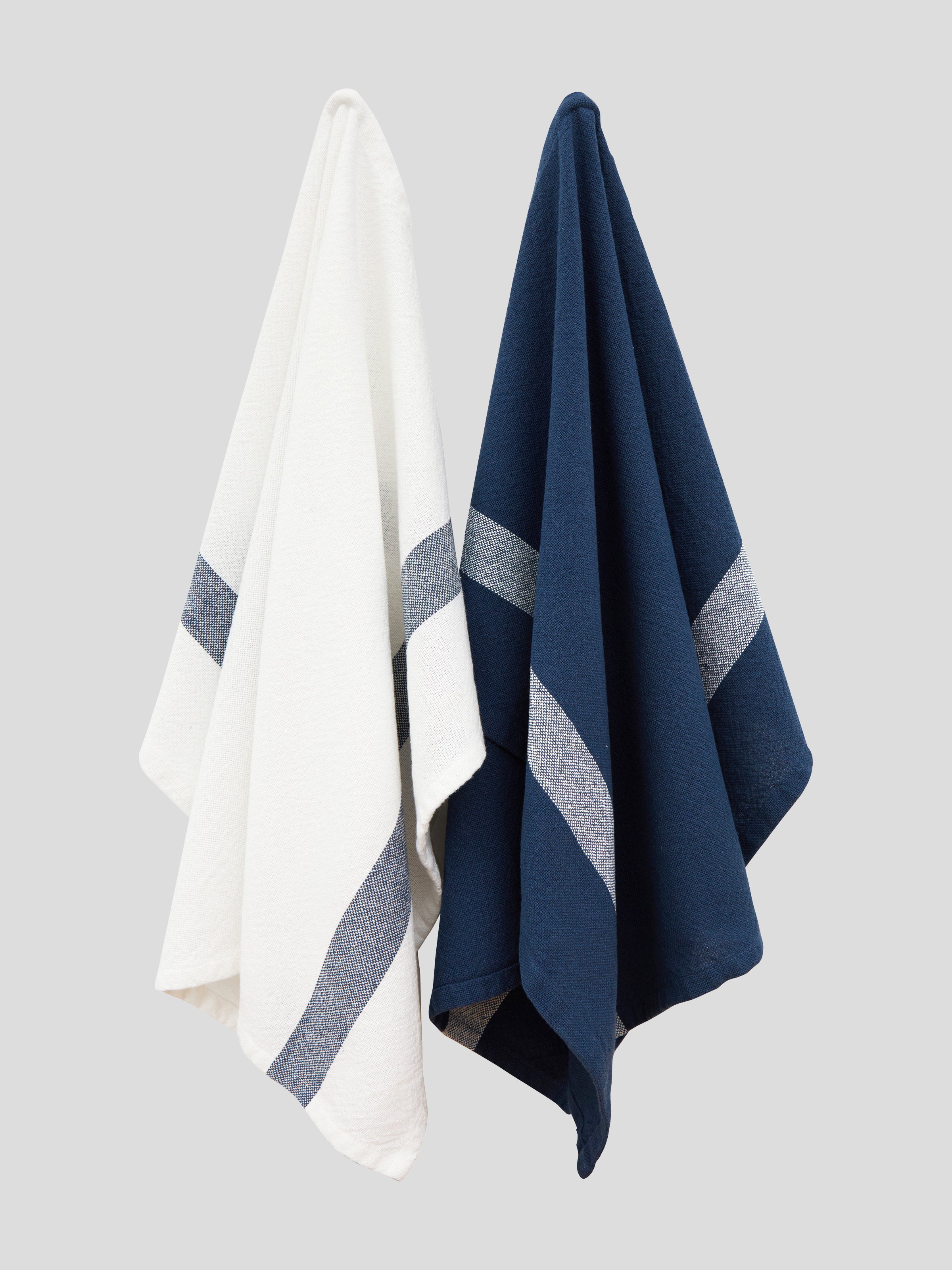 Navy blue best sale kitchen towel set