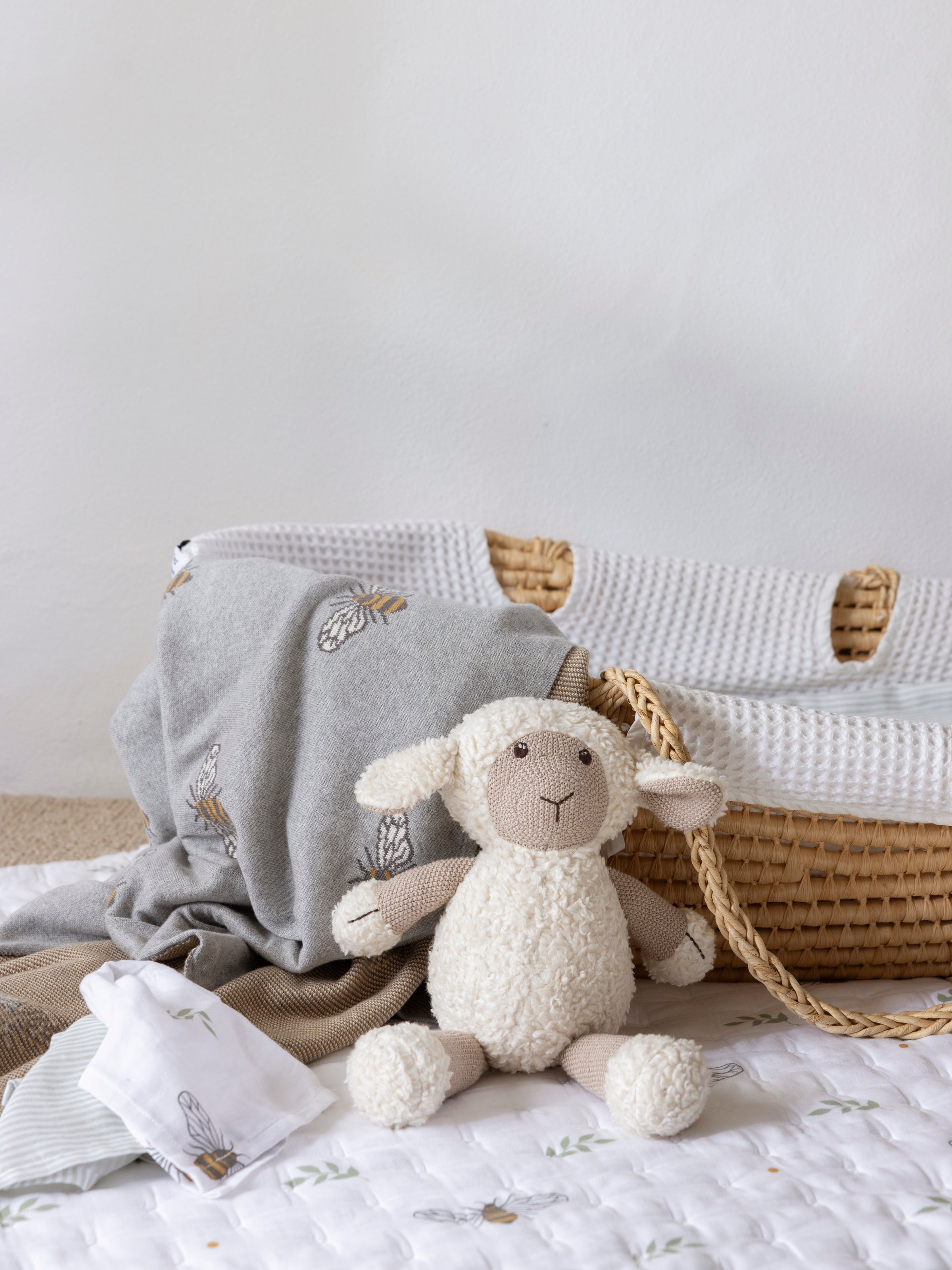 Grey cot blanket best sale