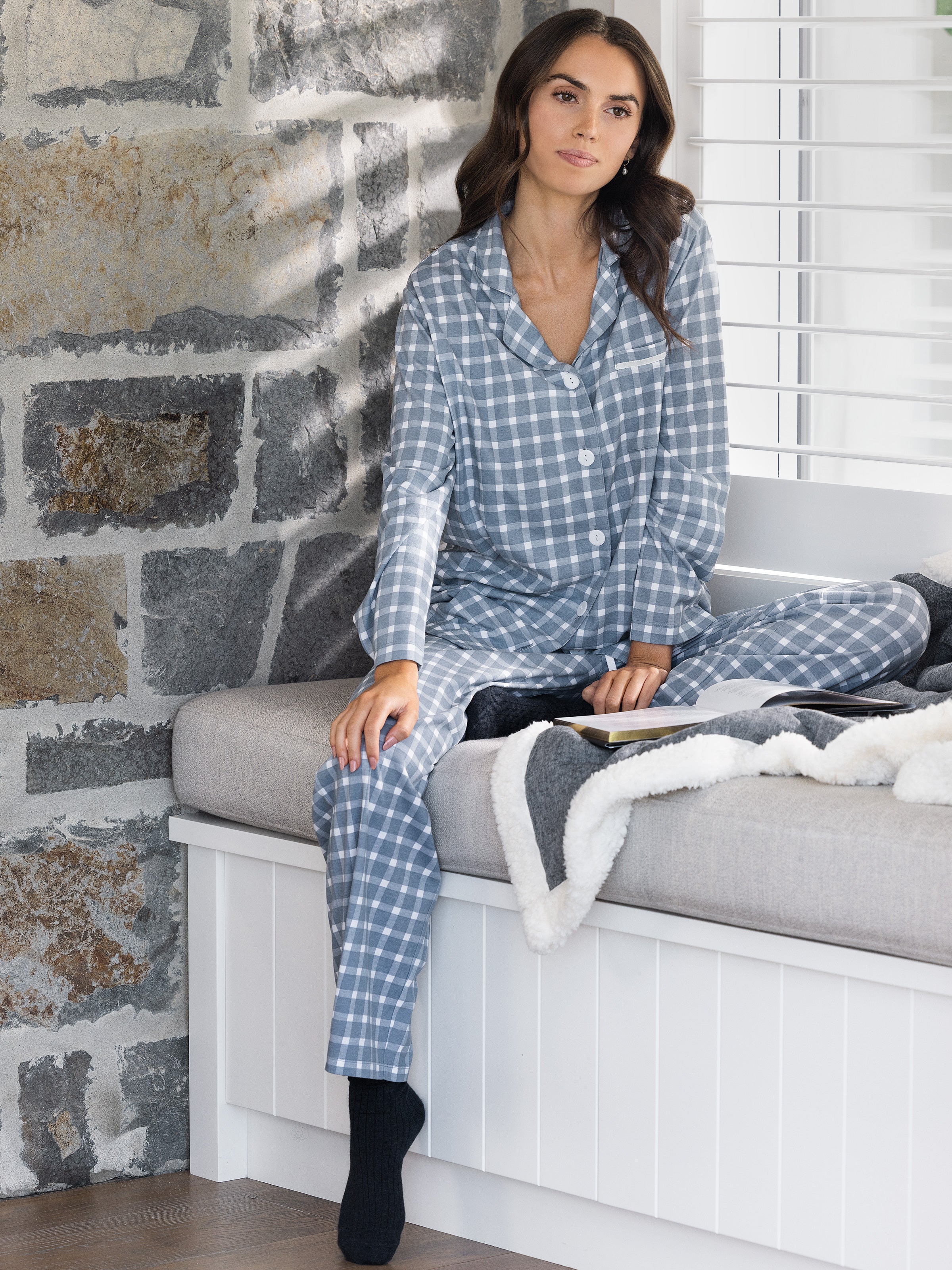 Organic cotton knit pajamas hot sale