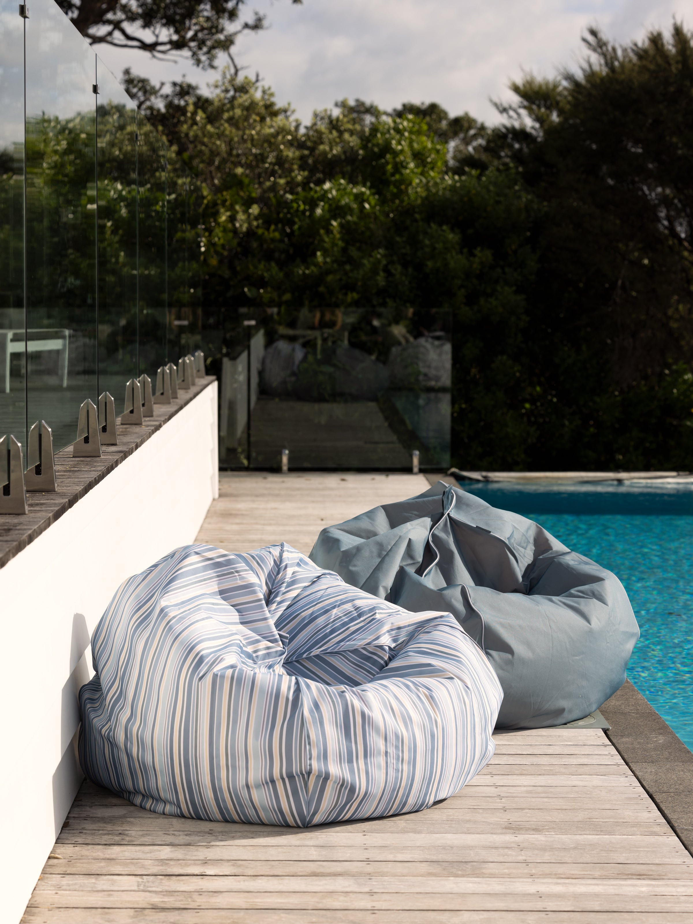 Laguna Bean Bag in Stripe Wallace Cotton NZ