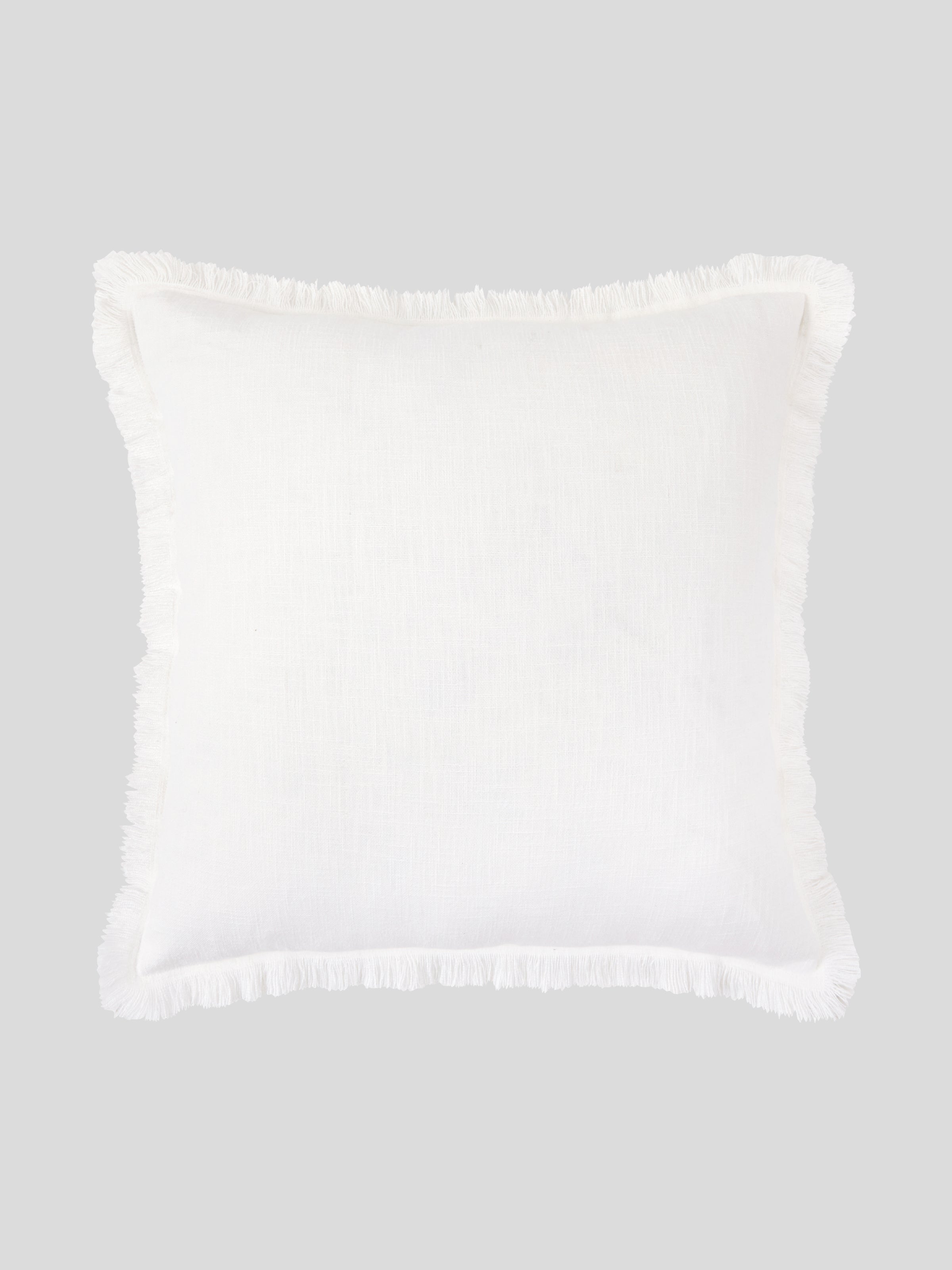 Montego Large Square Cushion Cover in White Wallace Cotton NZ