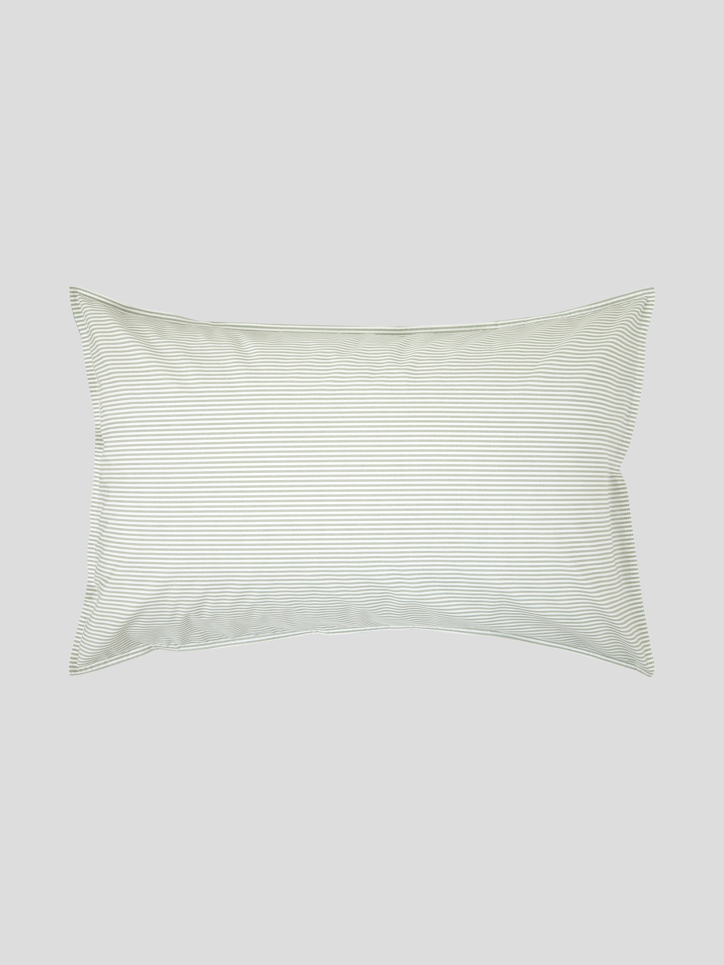 Purity Organic Cotton Standard Pillowcase Set in Green Stripe