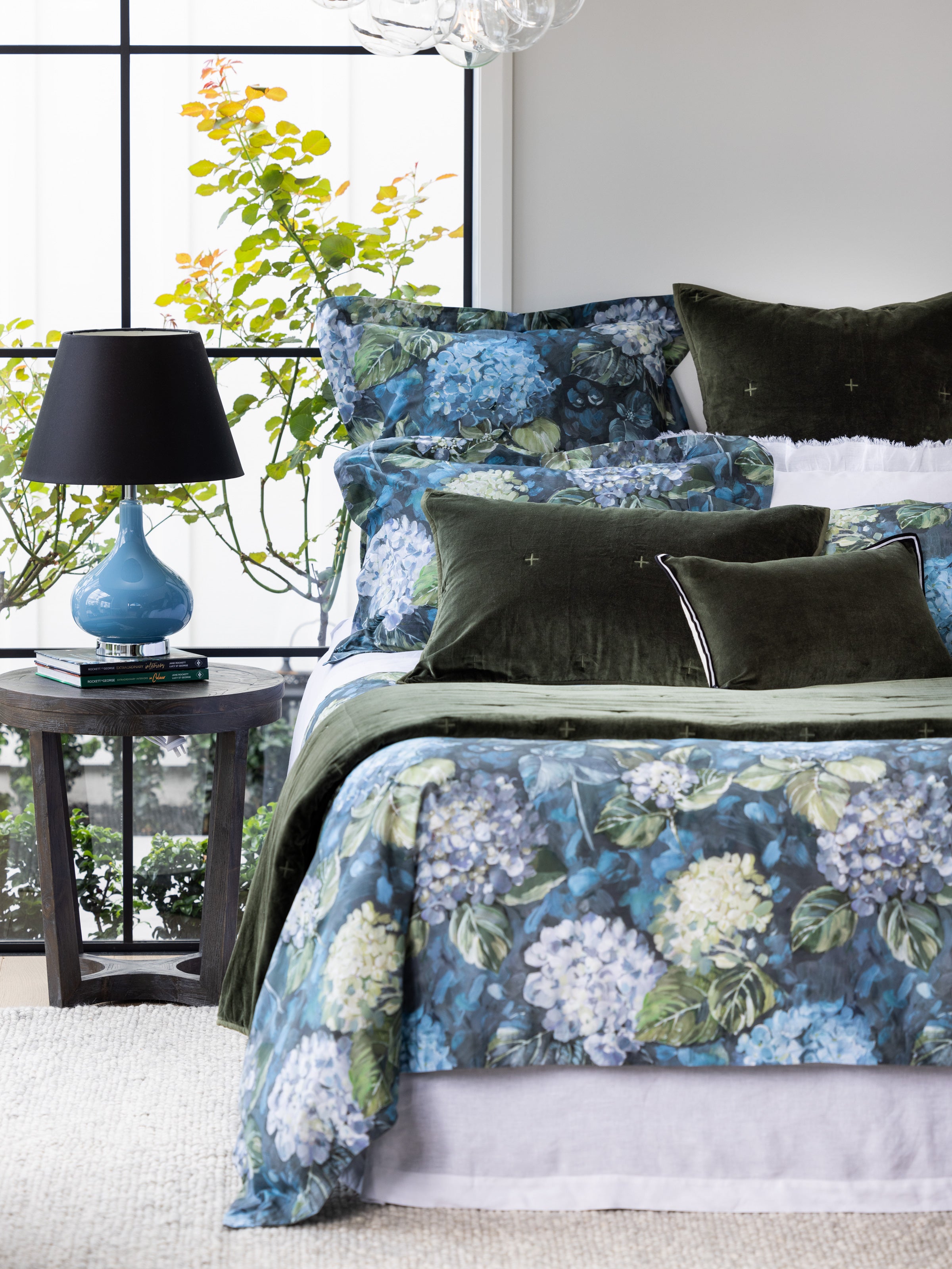 wallace cotton hydrangea duvet set