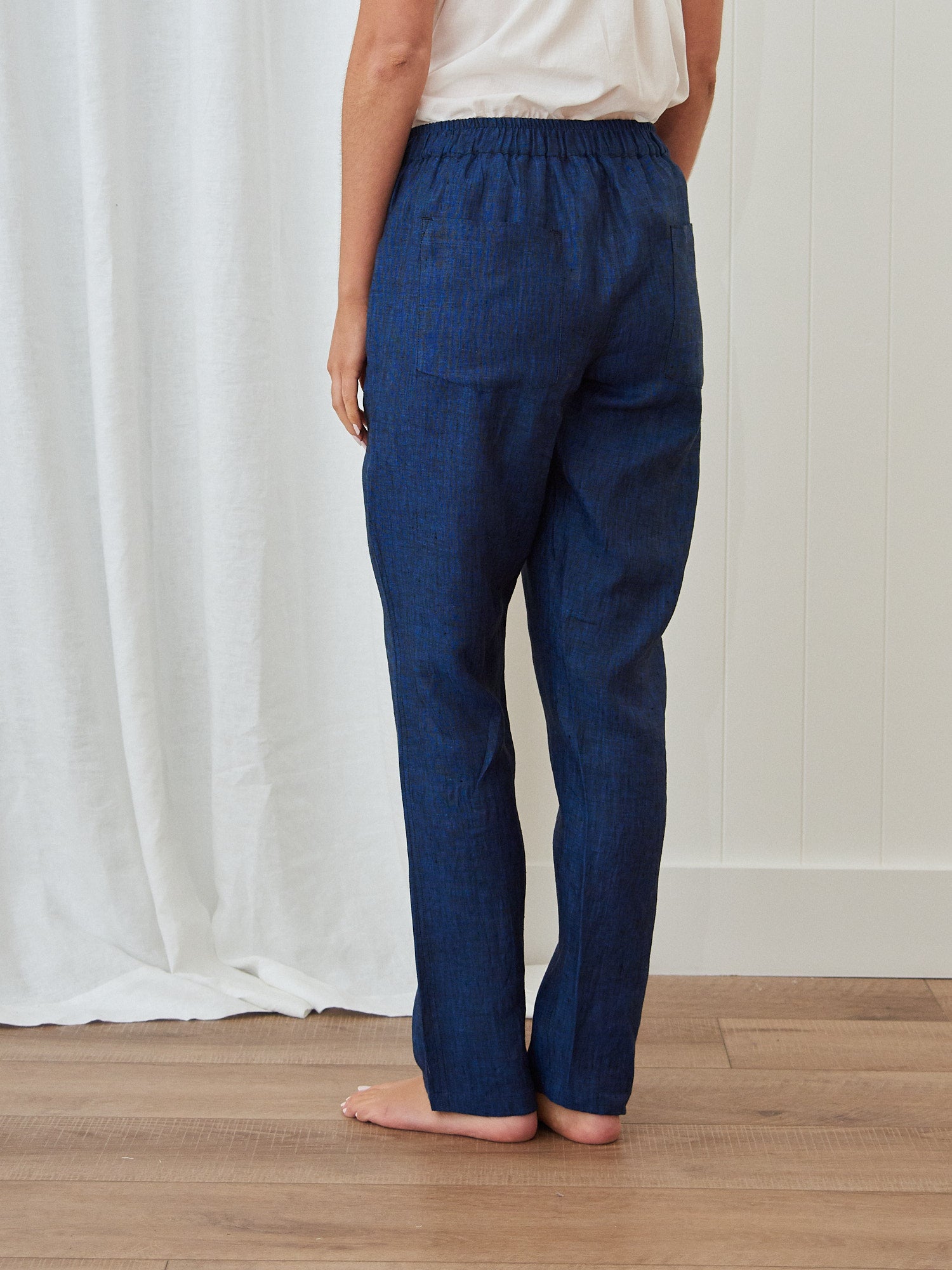 Voyager Linen Pants in Blue Chambray | Wallace Cotton US