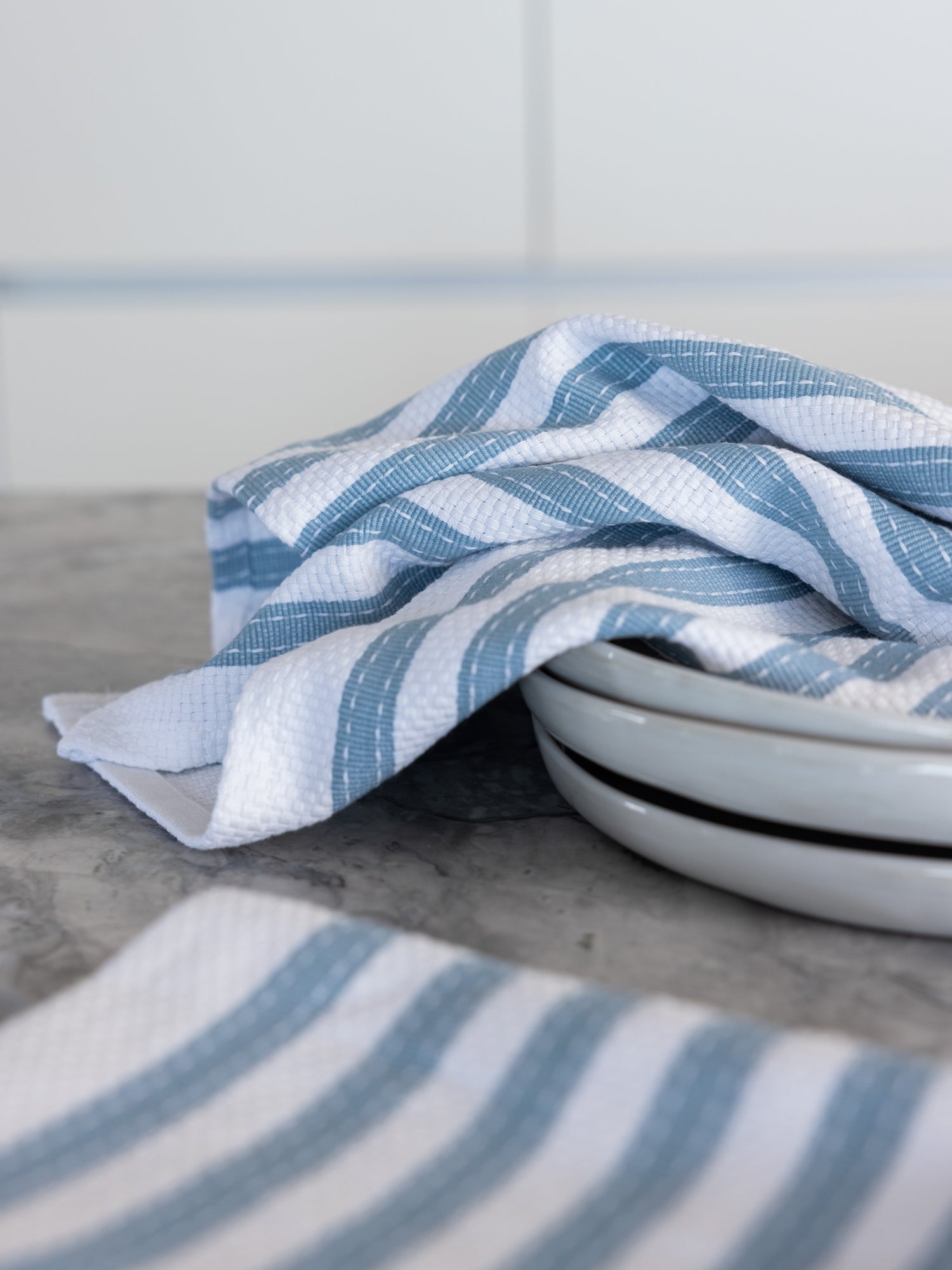 Set of 2 Striped Cotton Tea Towels - 29.5