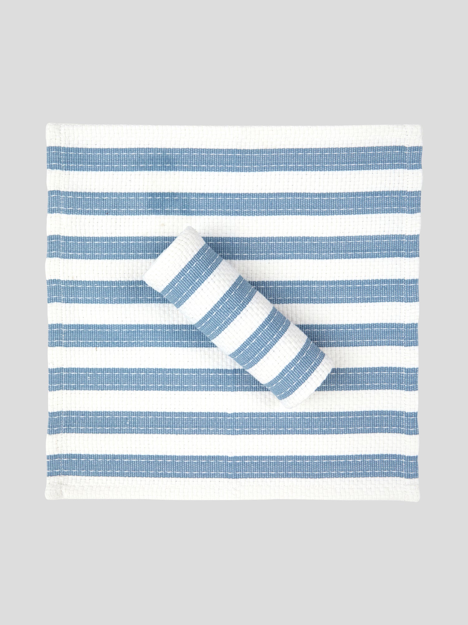 Sky Blue And White Stripe Tea Towels | Striped Cotton Tea Towels